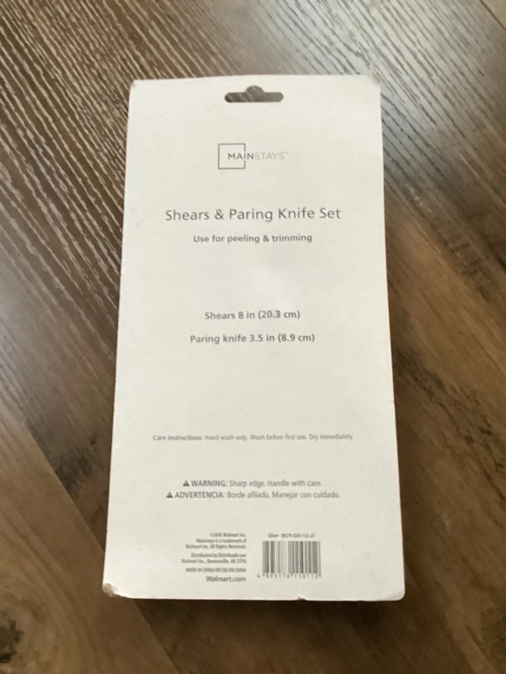 Mainstays Shears & Paring Knife Set NEW